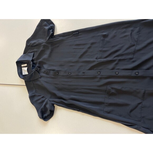 L’Academie Women’s Short Sleeve Button Down Black Dress XS - Picture 3 of 6